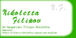 nikoletta filipov business card